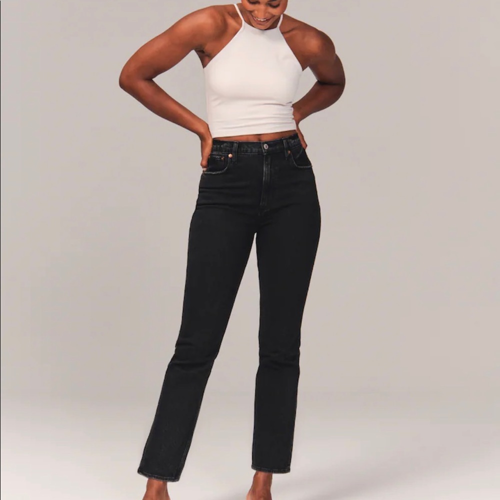Abercrombie & Fitch Ankle Straight Ultra High Rise Jeans